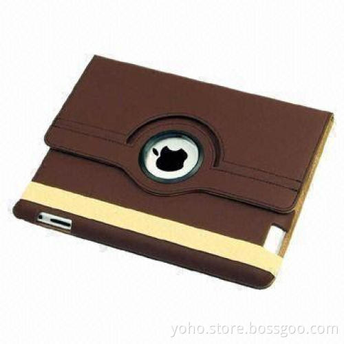 Brown 360 Degrees Case for iPad 2 and 3 with Elastic Closure Strap, Multi-color Available